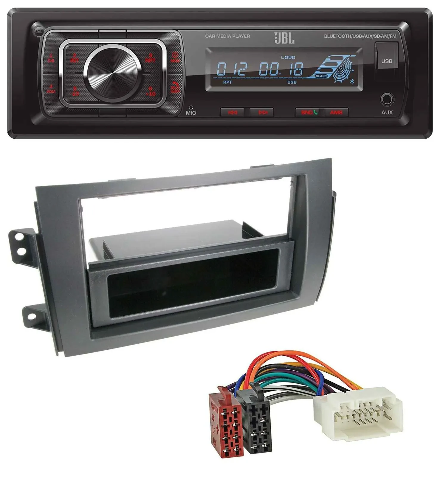 Автомагнитола для Fiat Sedici, Suzuki SX4 JBL SD/AUX/MP3/USB/Bluetooth