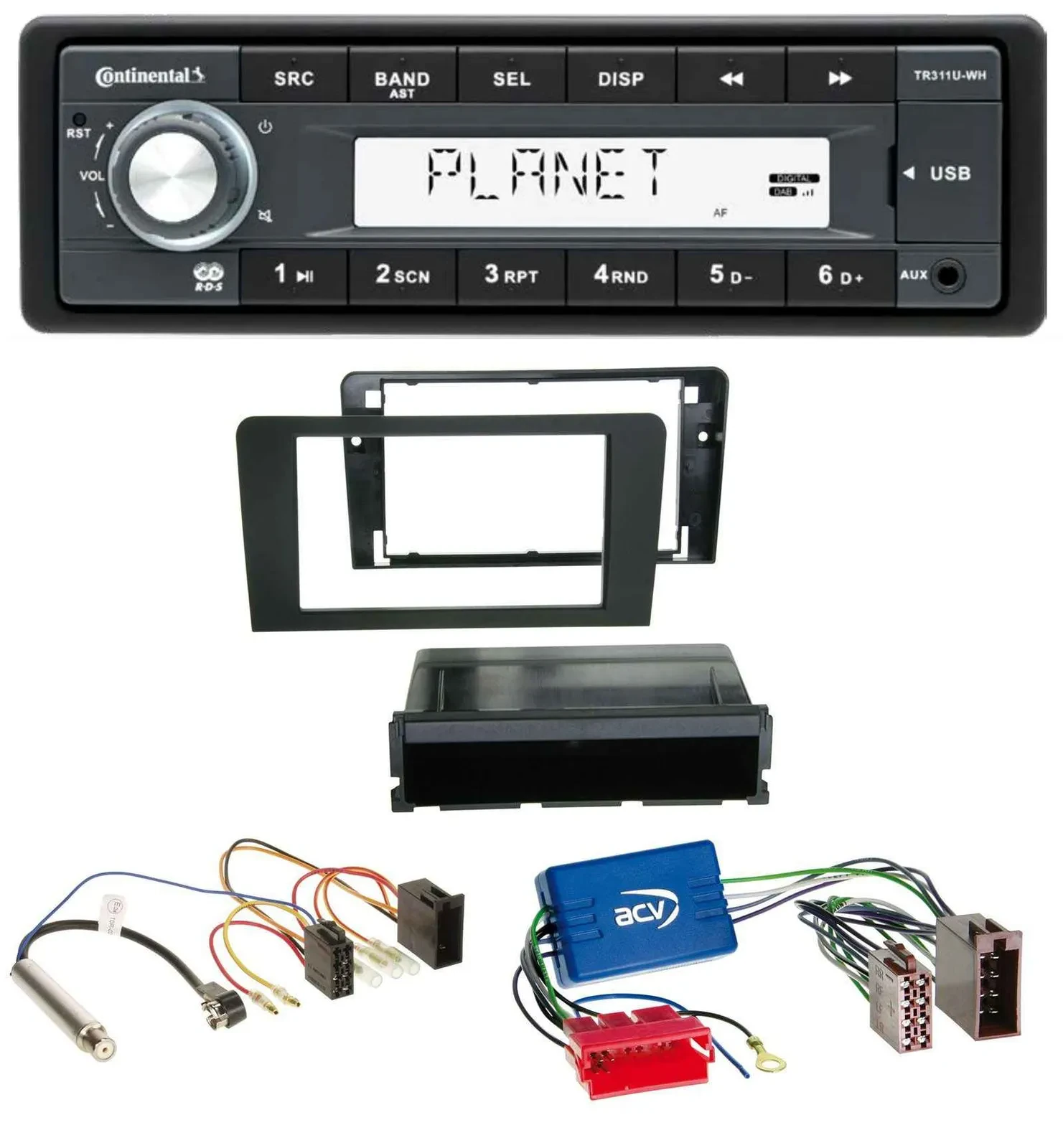 Continental USB MP3 AUX 1DIN Autoradio für Audi A3 03-06 8P Symphony Aktivsystem