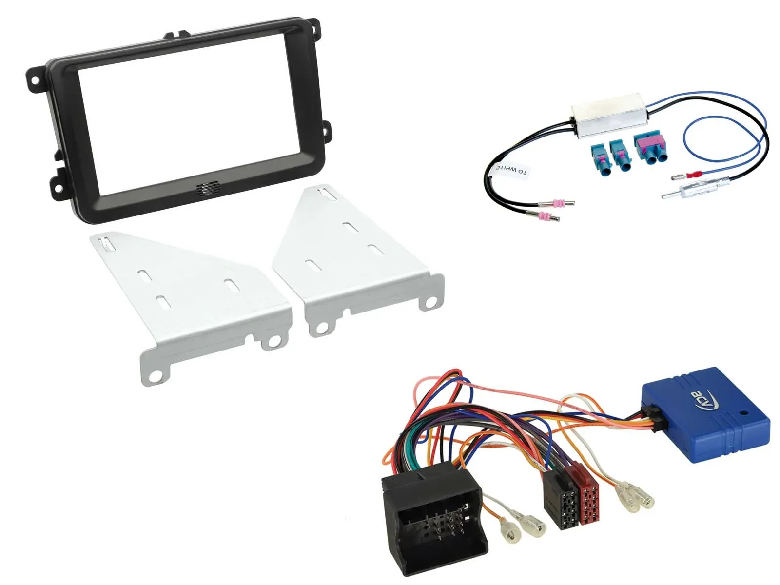 Radioeinbauset CAN-Bus Doppel DIN Autoradio für VW SEAT SKODA Bj. siehe Liste