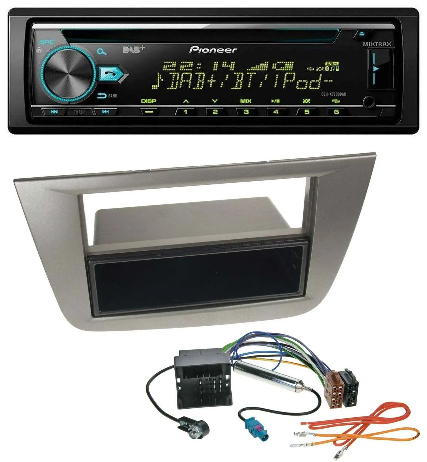 Автомагнитола Pioneer DAB CD MP3 USB Bluetooth для Seat Altea/Toledo (с 2005), антрацит