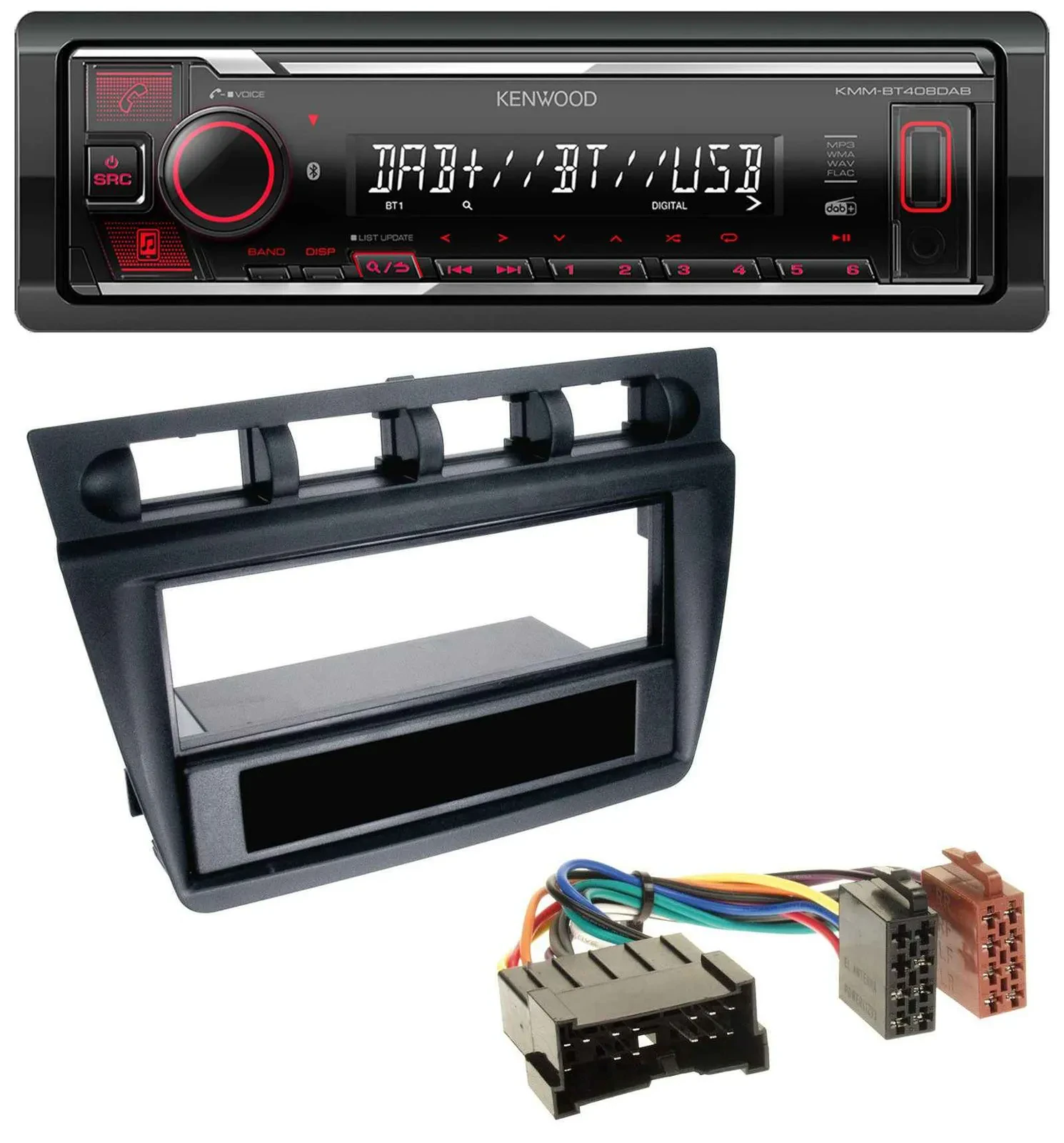 Kenwood MP3 Bluetooth USB DAB Autoradio für Kia Picanto (ab 2006) - schwarz