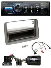 Автомагнитола для Fiat Panda (2004–2010) JVC Bluetooth, USB, DAB, серый