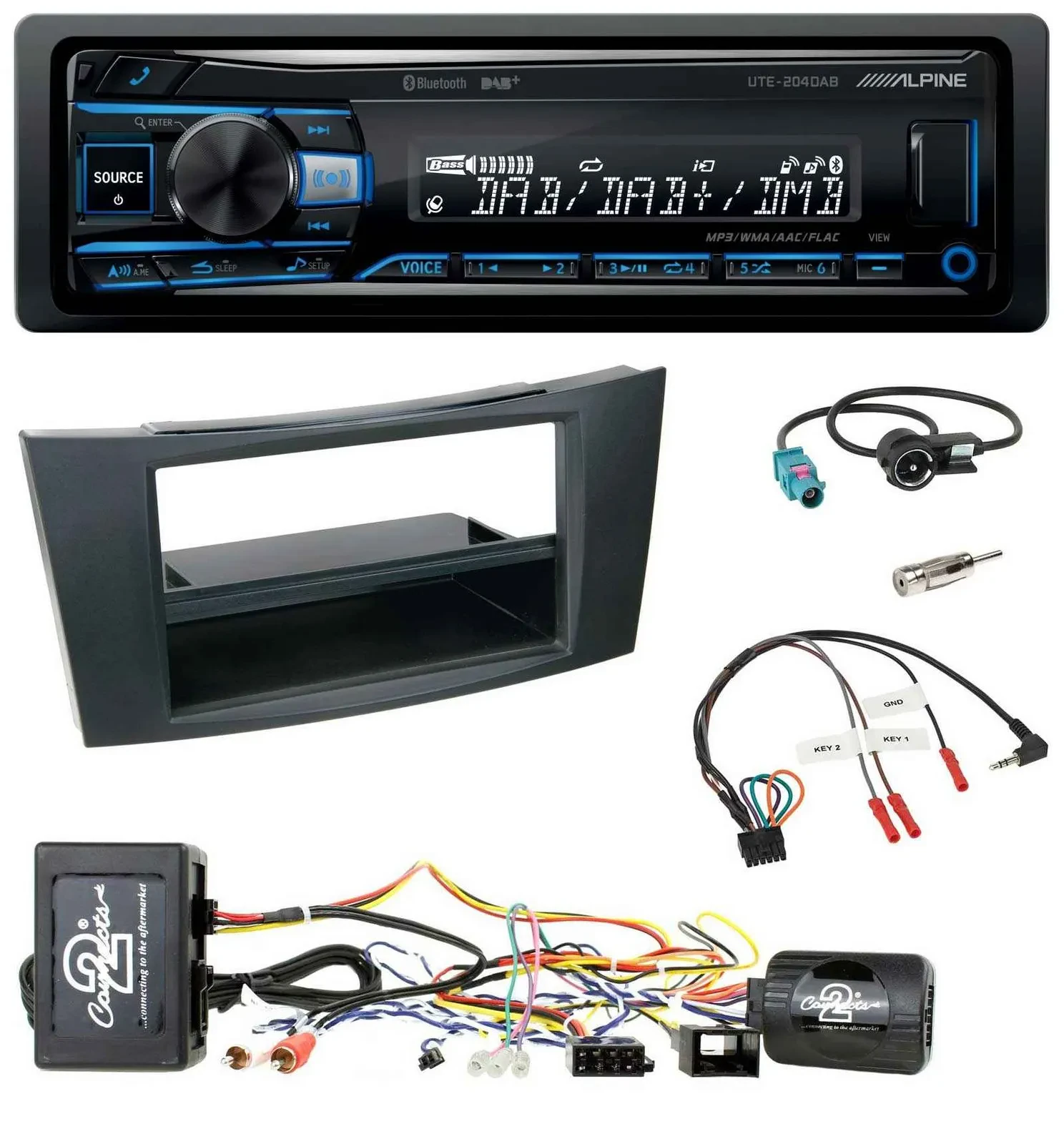 Alpine USB Bluetooth DAB Lenkrad Autoradio für Mercedes E-Klasse W211 02-08 akti