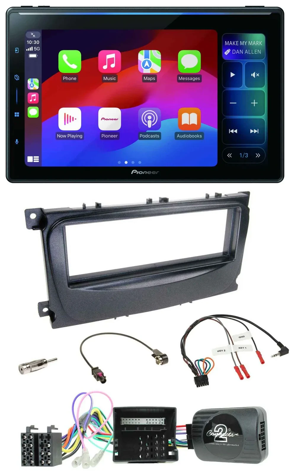 Pioneer Bluetooth DAB Lenkrad USB Autoradio für Ford C-Max Can 07-10 Focus schwa