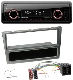 Blaupunkt SD USB 1DIN MP3 AUX Autoradio für Opel Corsa C ISO 2000-2004 aluminium