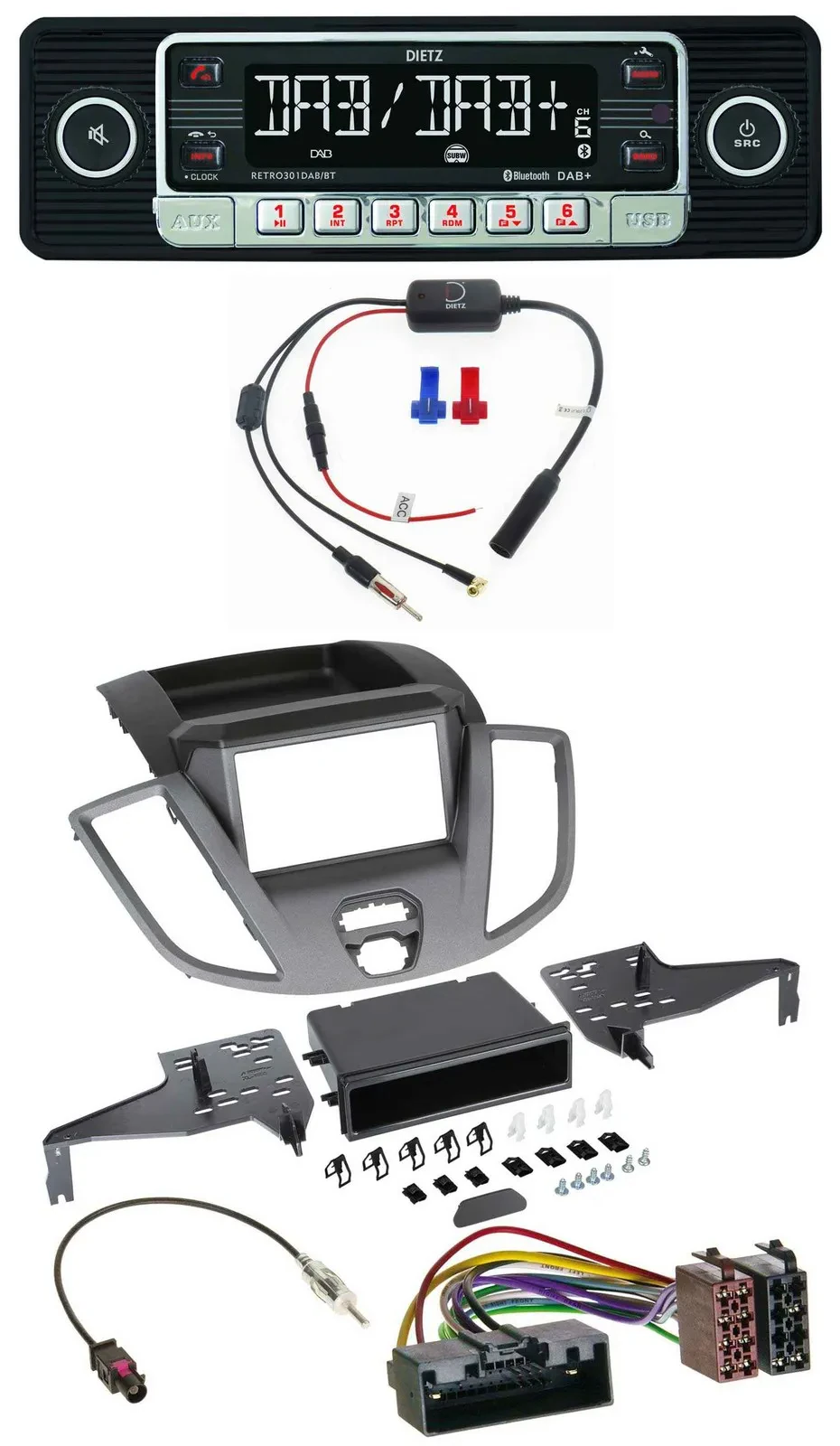 Dietz MP3 DAB Bluetooth USB Autoradio für Ford Transit V363 (2014-2018)