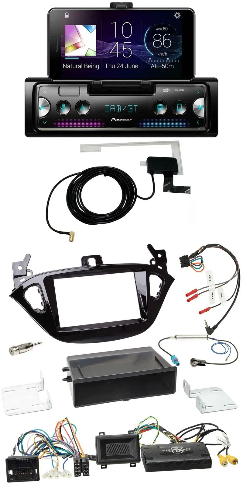 Pioneer DAB Bluetooth Lenkrad USB Autoradio für Opel Adam Corsa E ab 2013 PDC