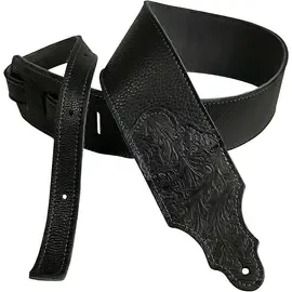 Гитарный ремень Franklin Strap 3" Leather Strap with Tooled Ends Black 3 in.