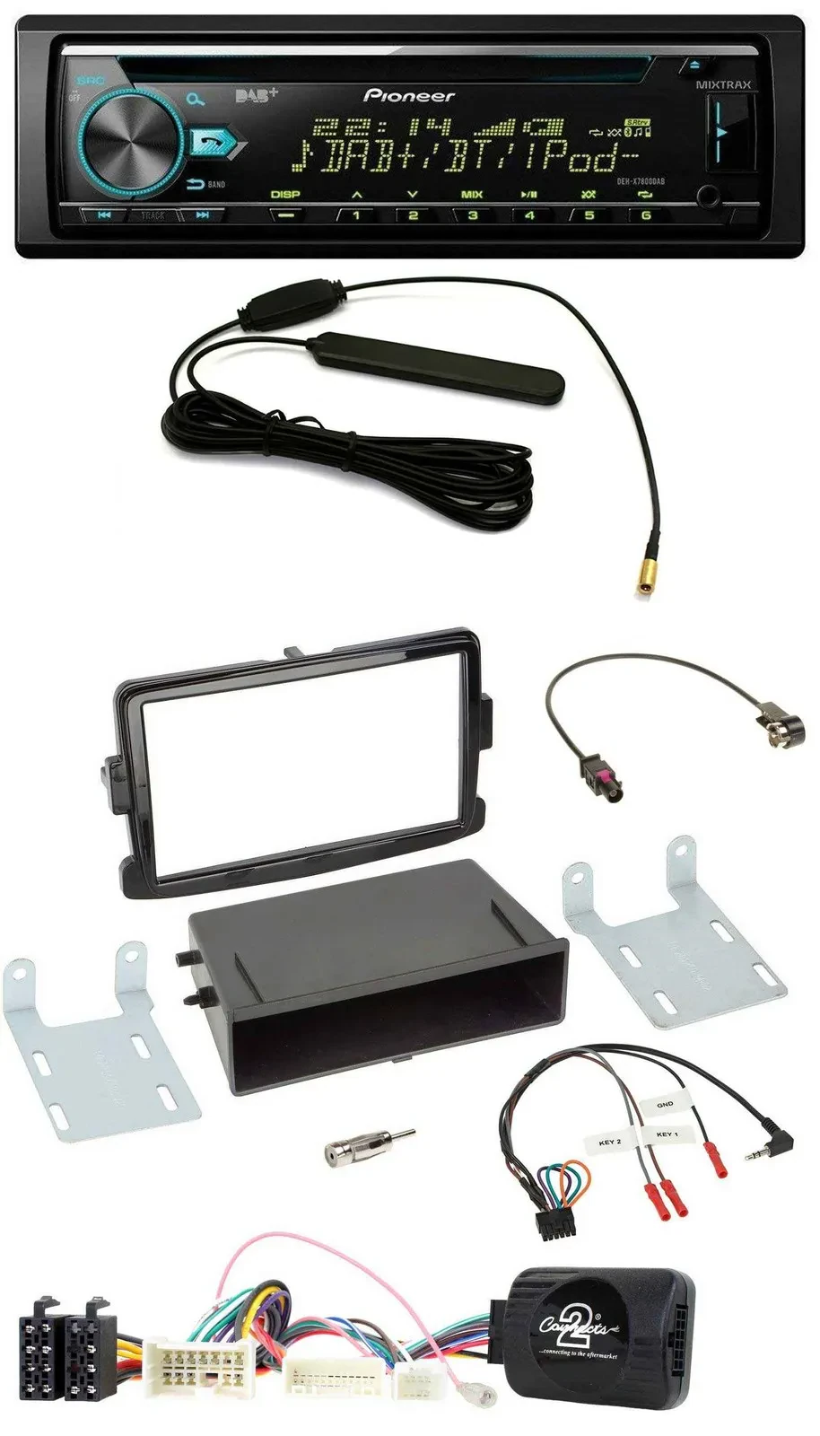 Pioneer CD MP3 Lenkrad DAB USB Autoradio für Dacia Duster Dokker Logan ab 12 pia