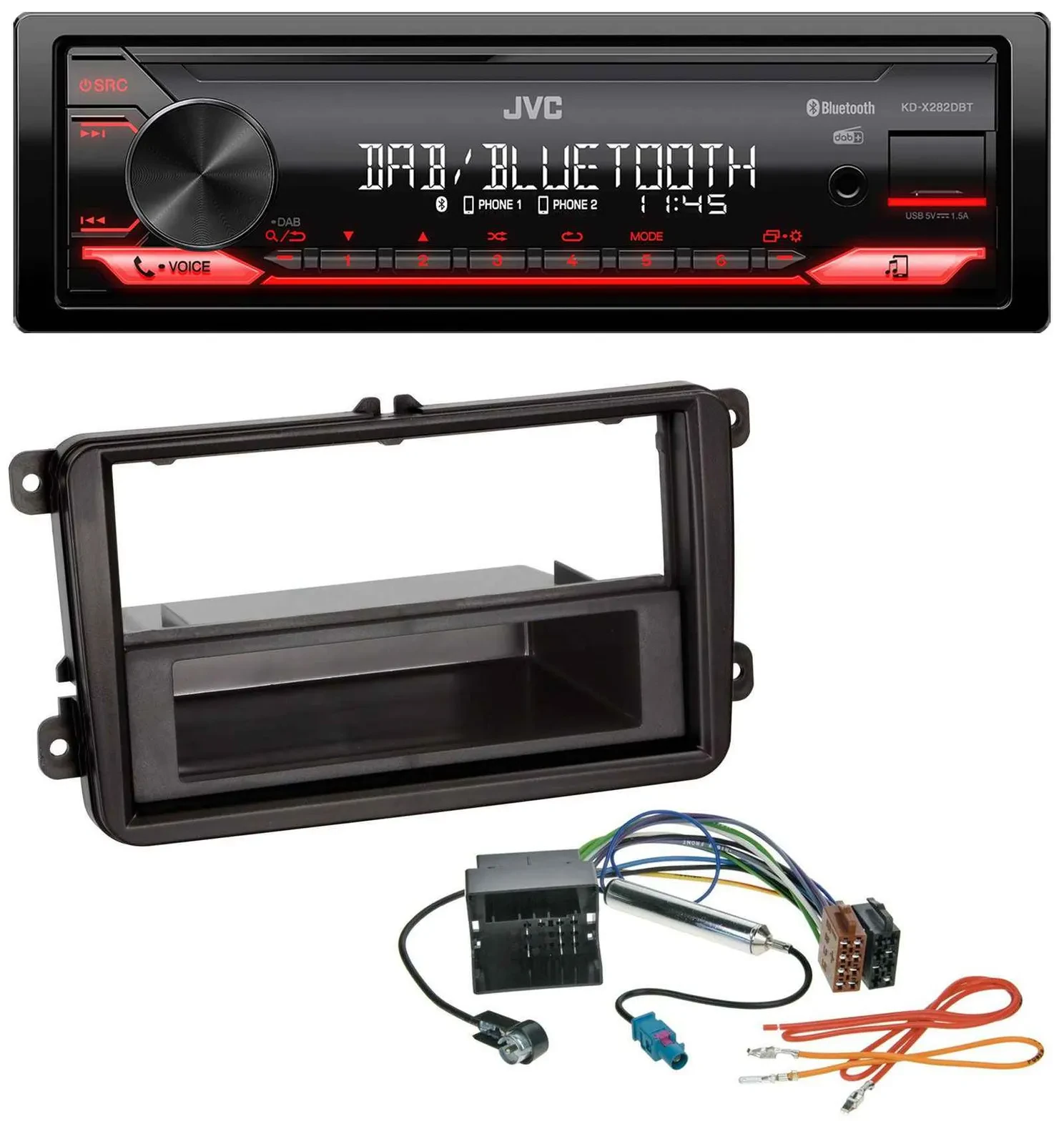 Автомагнитола JVC Bluetooth USB DAB MP3 для VW Amarok, Beetle, EOS (с 2006)