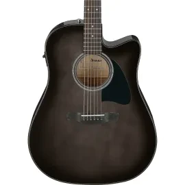 Ibanez AAD77CE Acoustic-Electric Guitar, Solid Spruce Top, Trans Black Sunburst