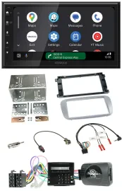 Kenwood DAB Bluetooth USB Lenkrad 2DIN Autoradio für Ford Galaxy C-Max Focus sil