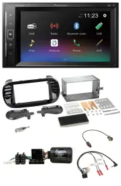 Pioneer DAB Lenkrad 2DIN Bluetooth USB Autoradio für Fiat 500 Fakra 08-15 schwar