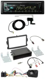 Pioneer MP3 Lenkrad CD USB DAB Autoradio für Dacia Logan Sandero ab 12 schwarz