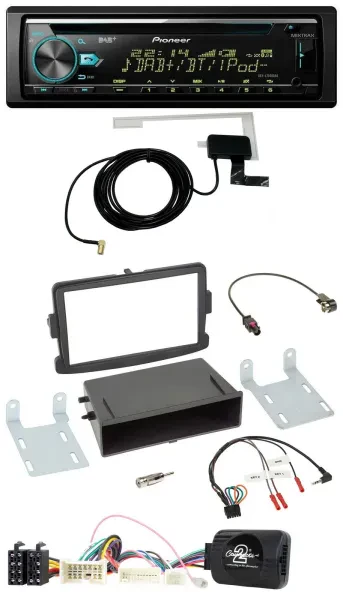 Pioneer MP3 Lenkrad CD USB DAB Autoradio für Dacia Logan Sandero ab 12 schwarz