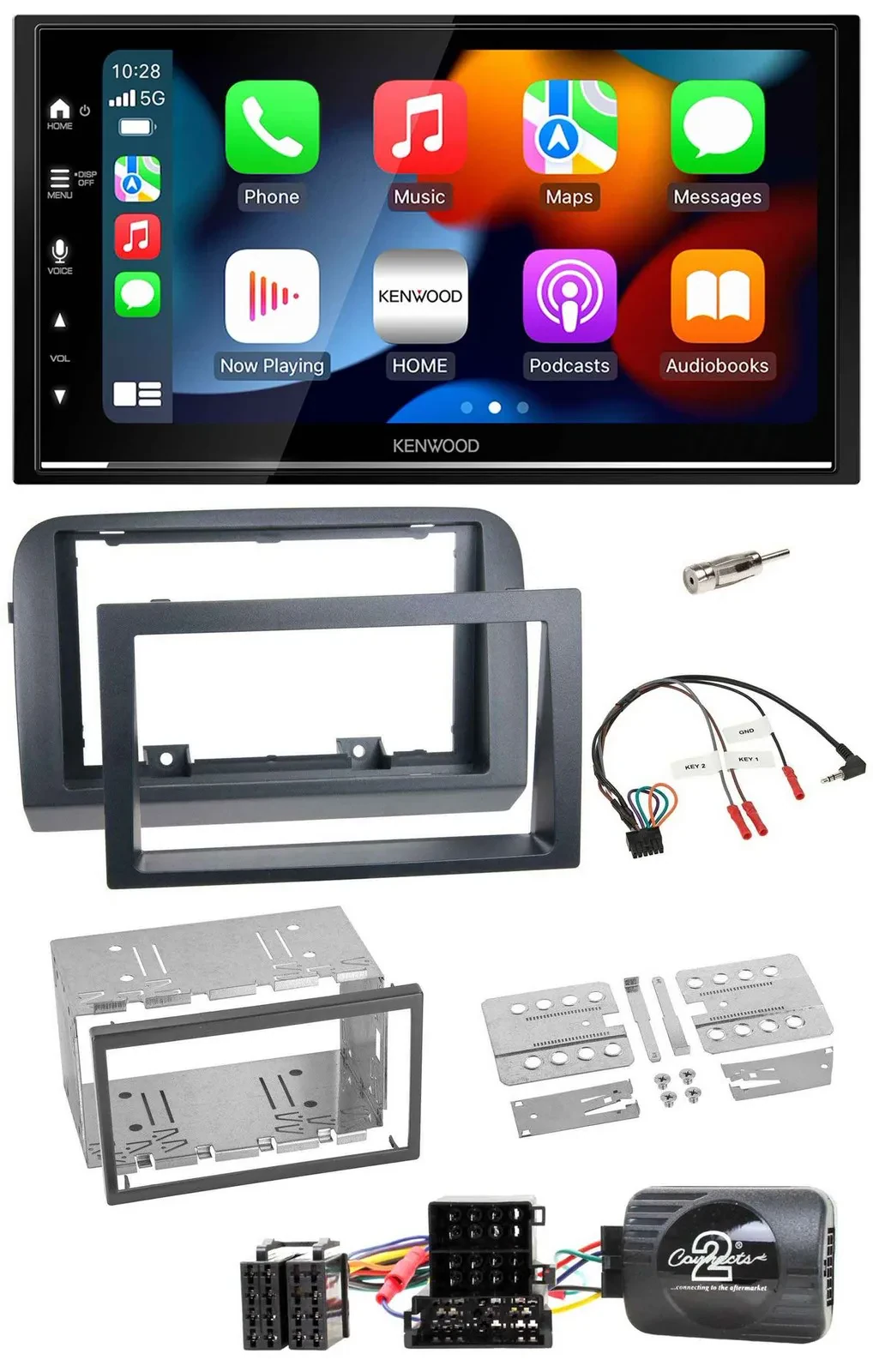 Kenwood DAB USB Bluetooth 2DIN Lenkrad Autoradio für Fiat Croma 2005-2010