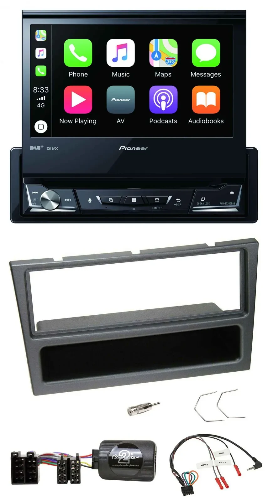 Pioneer DVD Bluetooth DAB USB Lenkrad Autoradio für Opel Agila Corsa C Omega sch