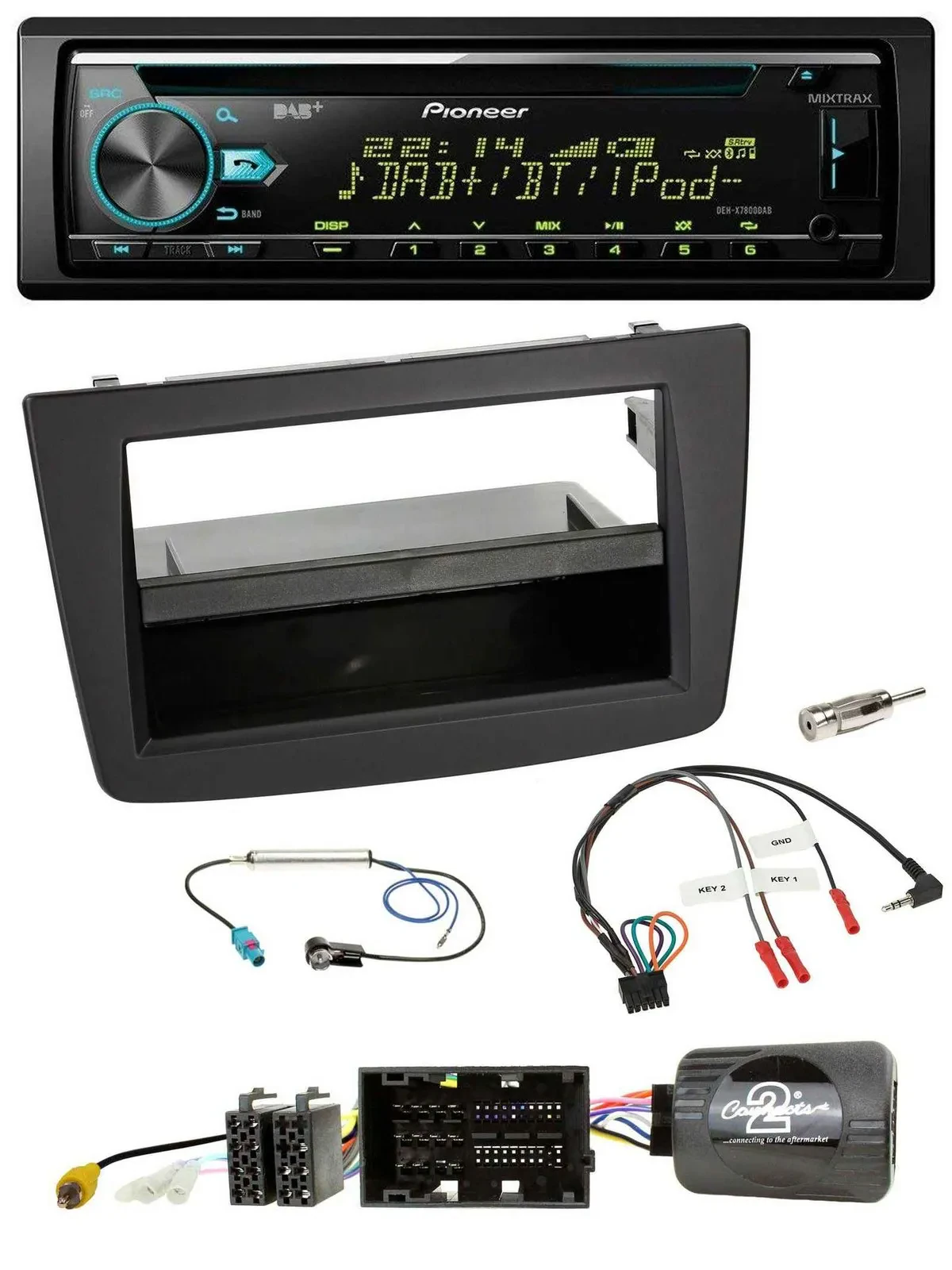 Автомагнитола Pioneer DAB CD USB Bluetooth для Alfa Romeo Mito 955 (2014–2018), черный