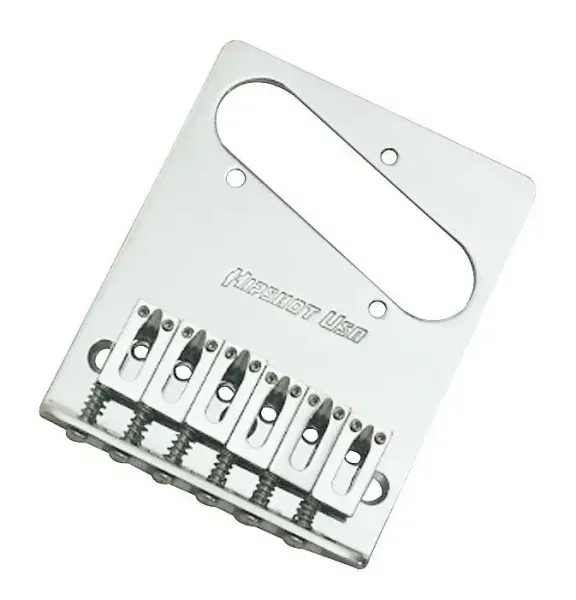 Hipshot 3-Hole 6-Saddle Telecaster Tele Guitar Bridge - STAINLESS STEEL CHROME