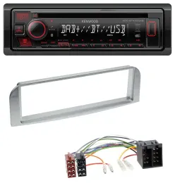 Kenwood MP3 CD USB Bluetooth DAB Autoradio für Alfa Romeo 147, GT - silbergrau