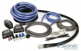 NVX XAPK1D True Spec 1/0 Gauge 100% Copper Dual Amplifier Wire Kit