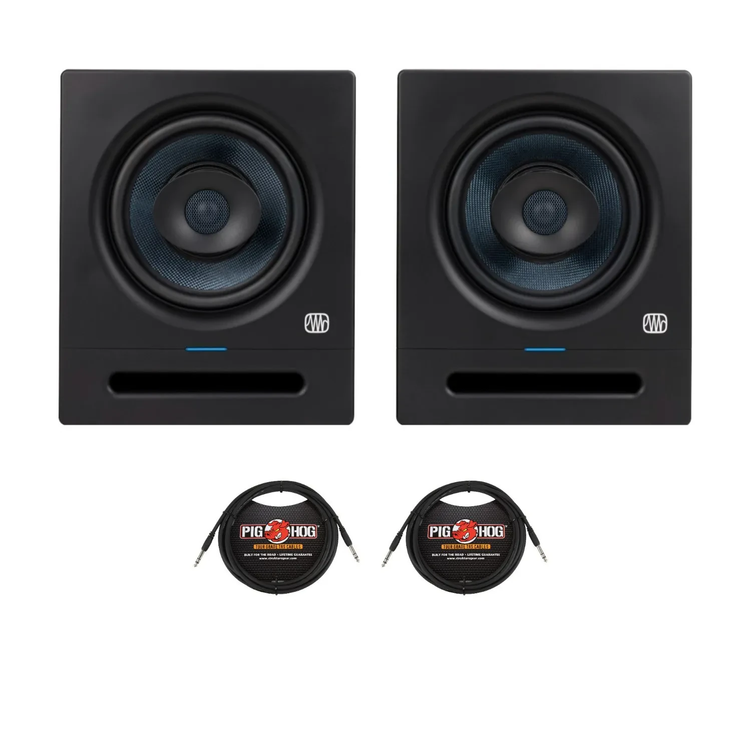 Студийный монитор Presonus Eris Pro 8 2-полосный, 8" (набор, пара) с 1/4" TRS кабелями