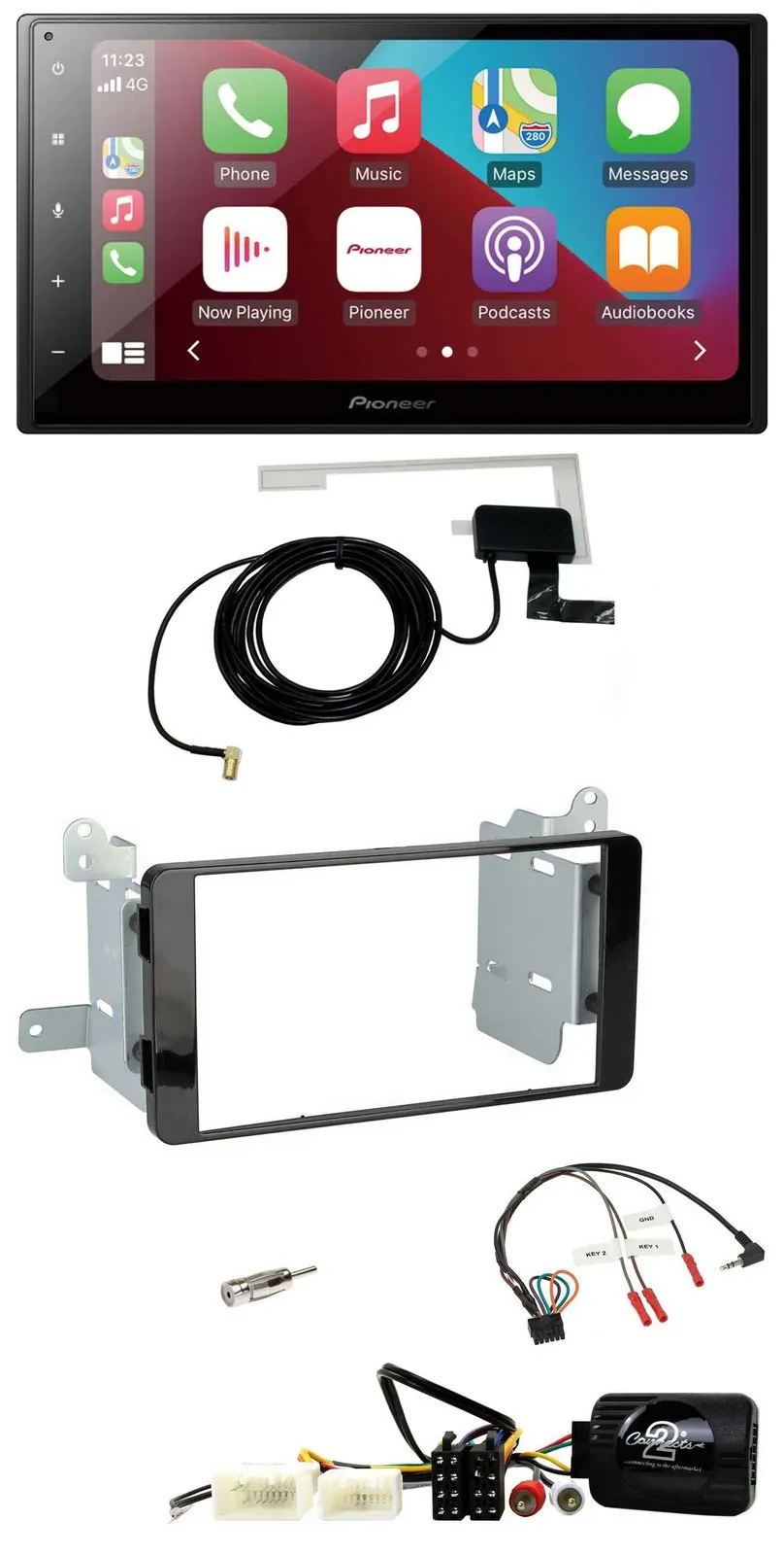 Автомагнитола для Mitsubishi L200 Pioneer 2 DIN, USB, Bluetooth, DAB, поддержка управления на руле