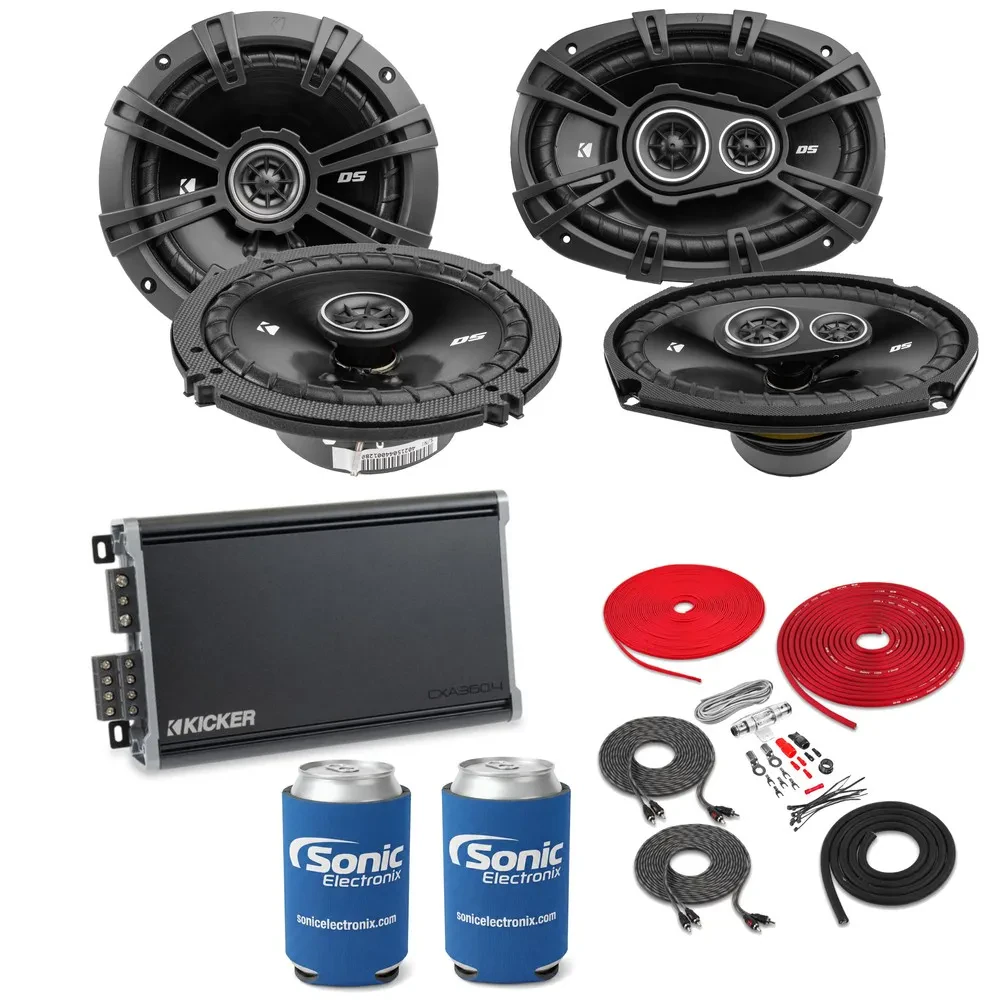 Комплект автоакустики Kicker DSC650 6.5" + 6x9" динамики и усилитель (набор) с комплектом для установки усилителя