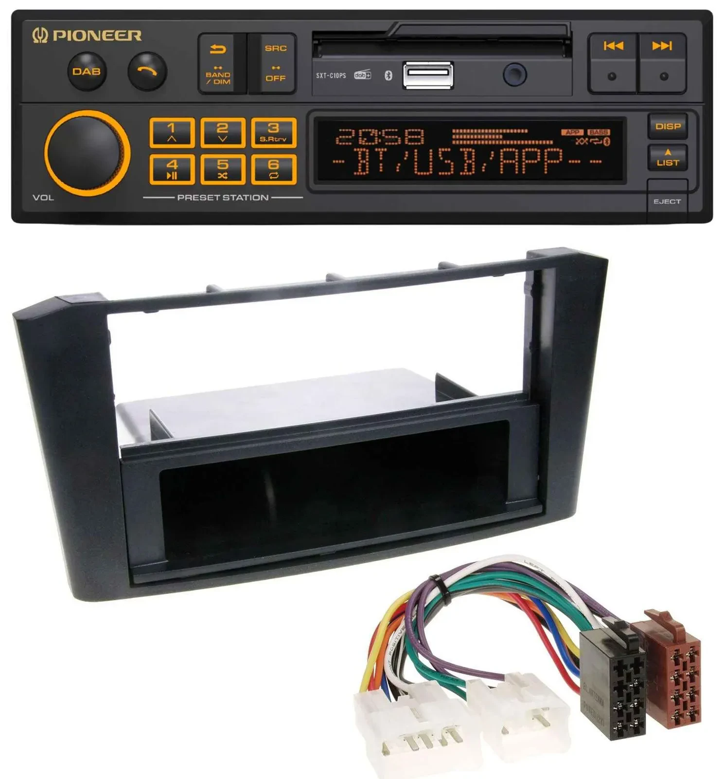 Pioneer DAB MP3 USB Bluetooth Autoradio für Toyota Avensis T25 (2003-2009)