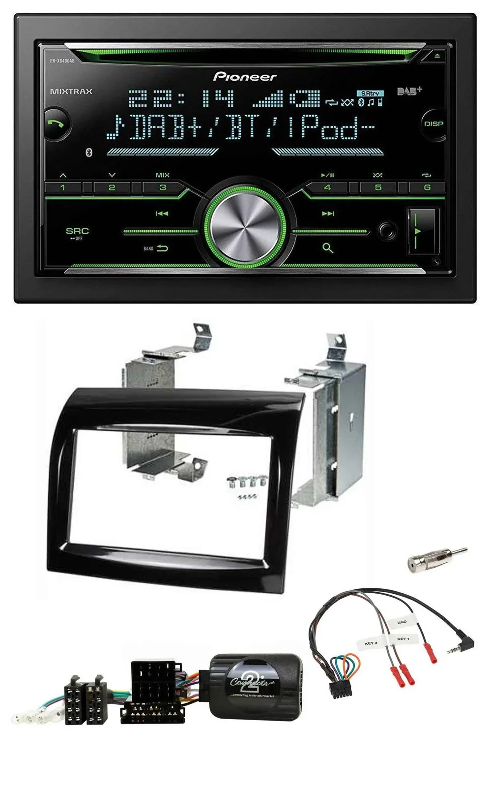 Pioneer Bluetooth Lenkrad DAB 2DIN USB CD Autoradio für Fiat Ducato 2012-2015 Pi
