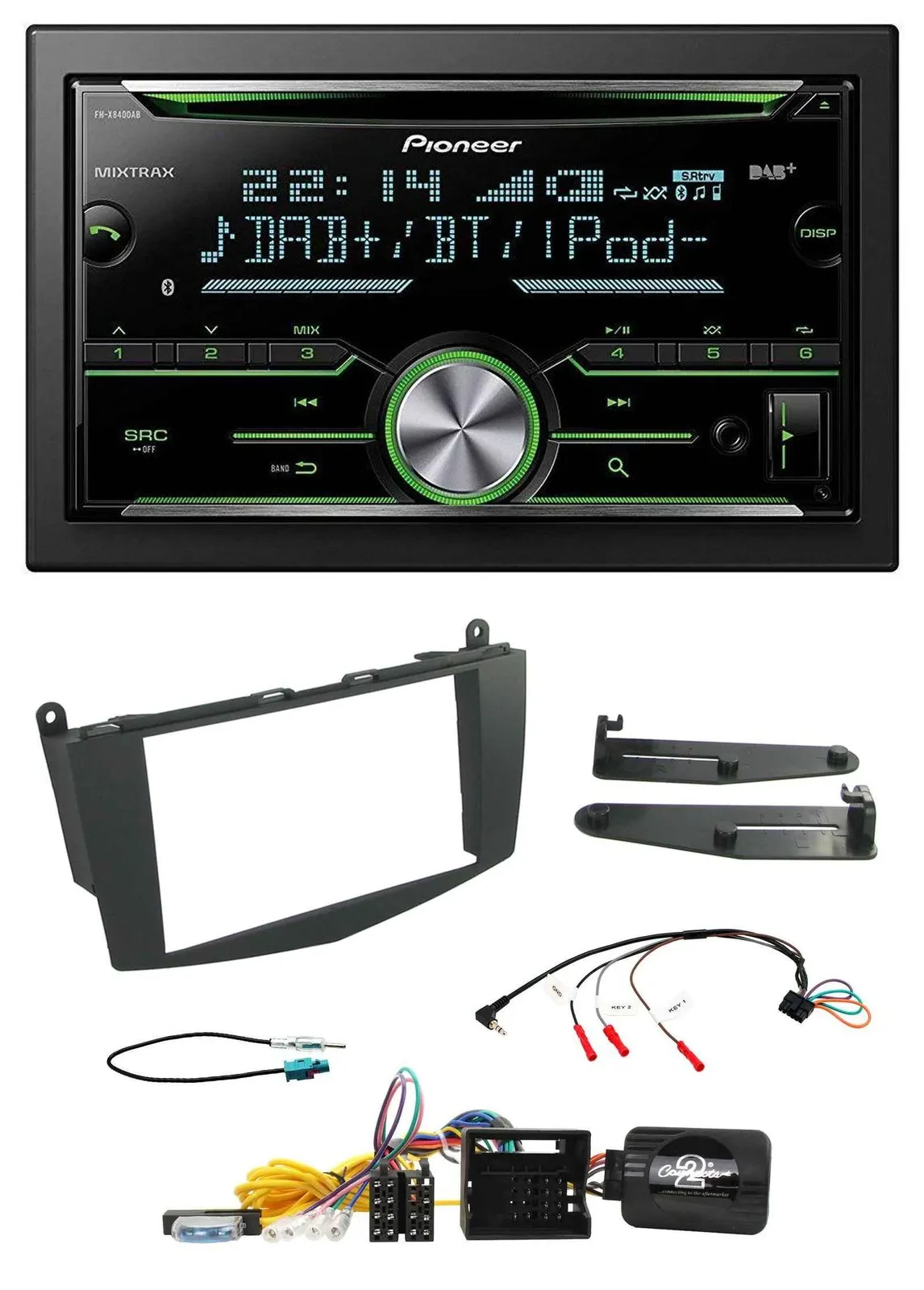 Автомагнитола Pioneer 2 DIN, Bluetooth, DAB, USB, CD для Mercedes C‑Class 2007–2011