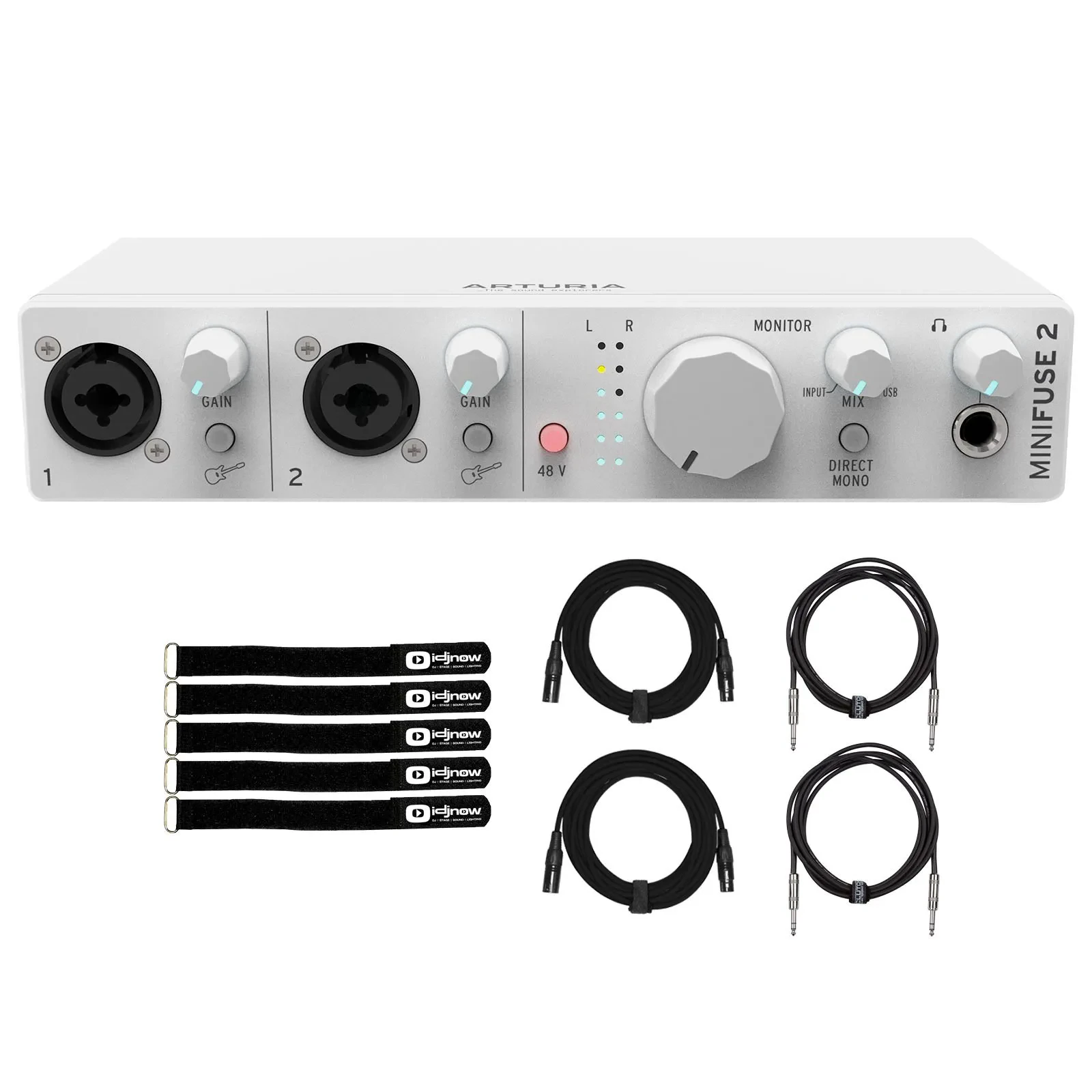 Arturia MINIFUSE-2-WHITE Dual Audio Recording Interface in White w Cables