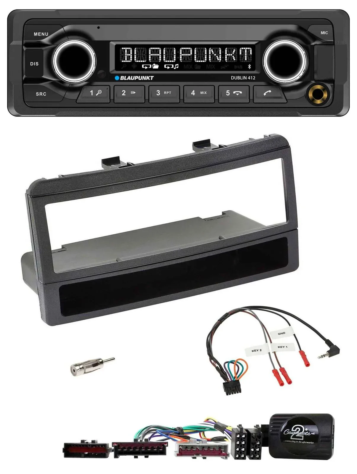 Blaupunkt MP3 Bluetooth USB Lenkrad Autoradio für Ford Mondeo 00-02 schwarz Abla