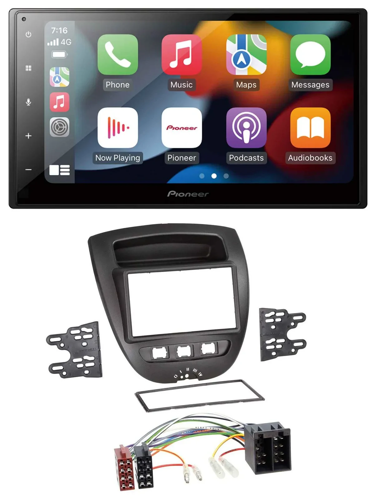 Автомагнитола для Citroen C1, Toyota Aygo, Peugeot Pioneer 2-DIN DAB Bluetooth USB MP3