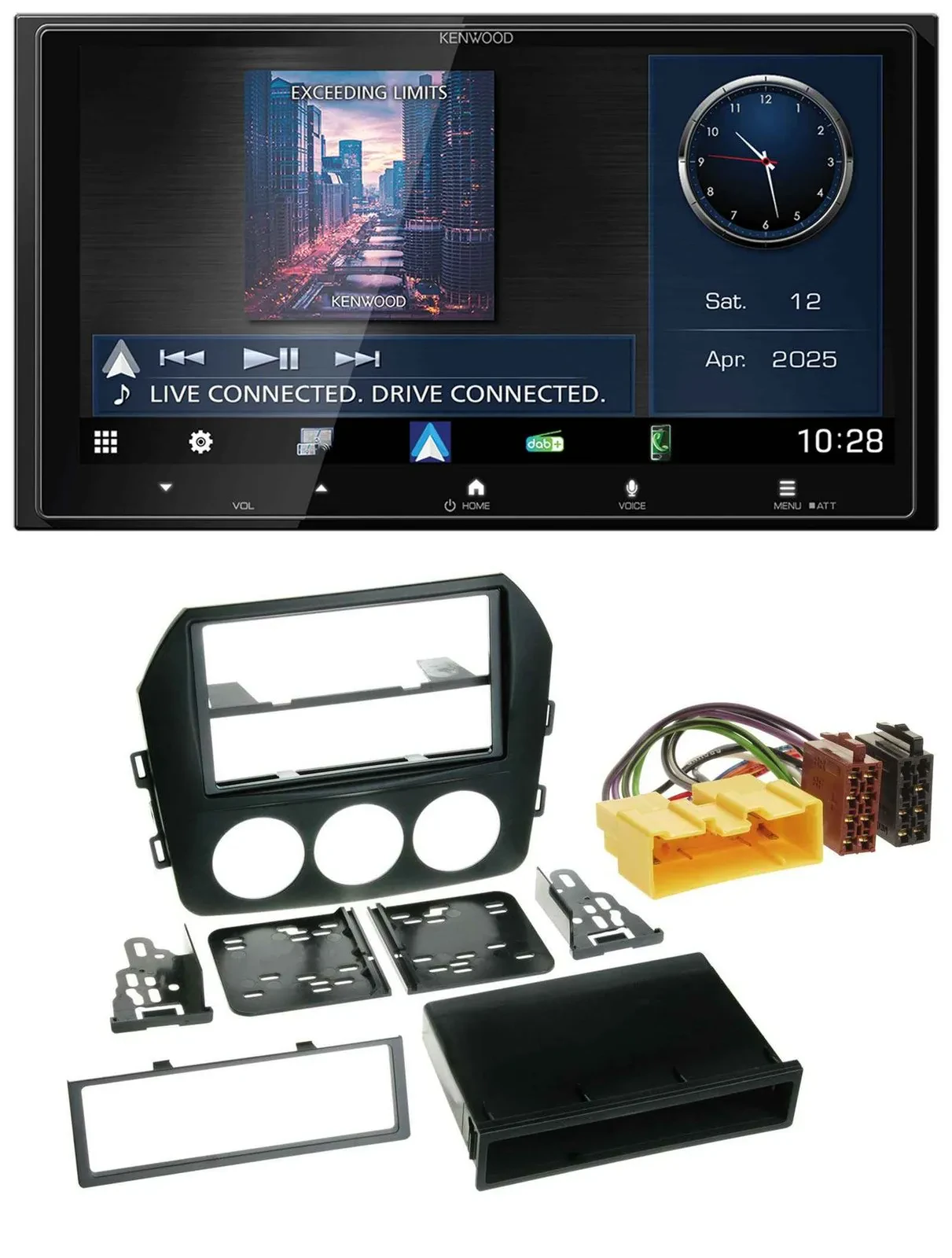 Kenwood Bluetooth 2DIN USB DAB MP3 Autoradio für Mazda MX 5 (NC, ab 2008)