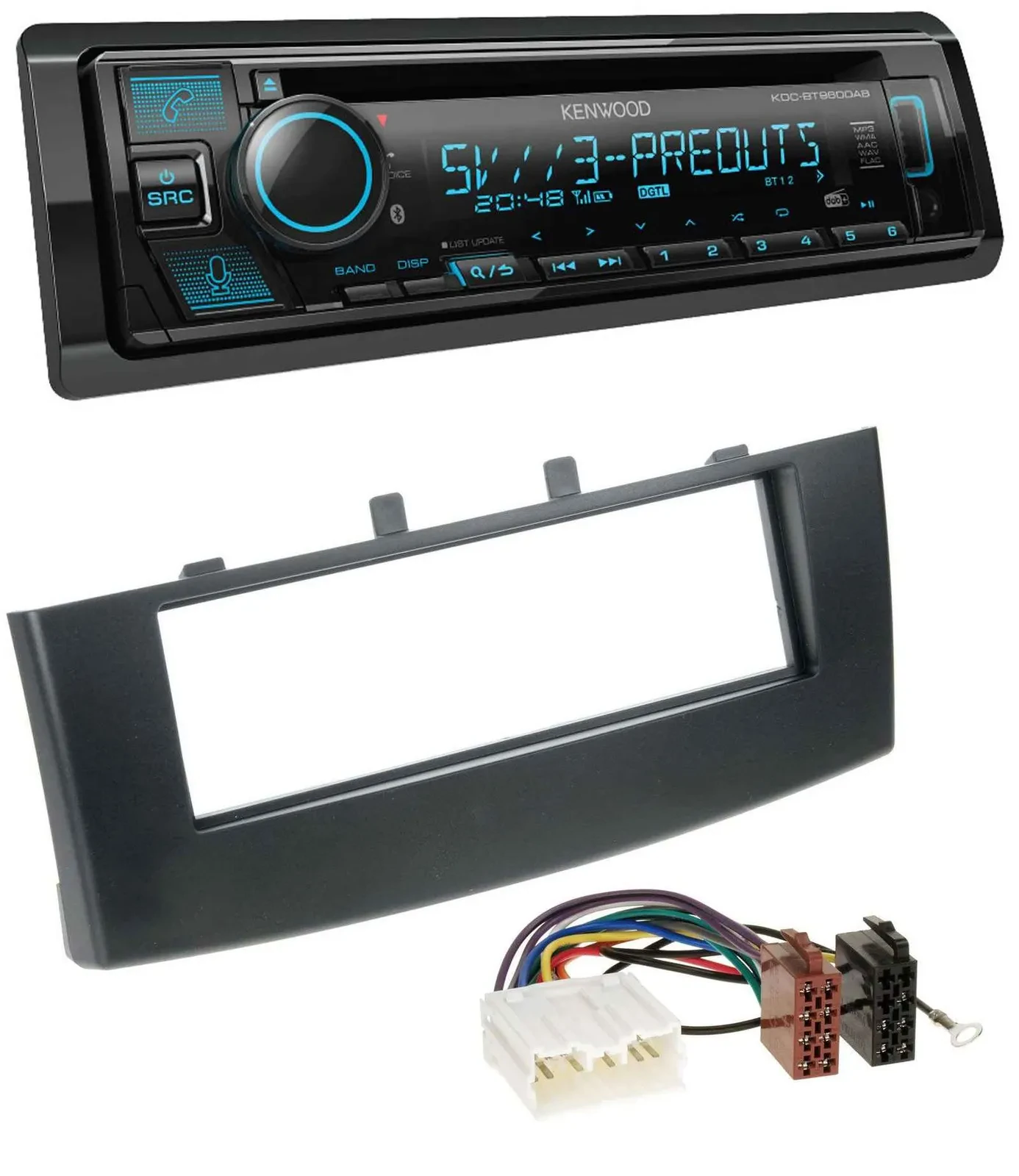 Kenwood Bluetooth USB CD MP3 DAB Autoradio für Mitsubishi Colt (ab 2009)