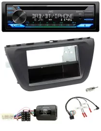 Автомагнитола JVC Bluetooth USB DAB CD для Suzuki SX4 (с 2013), с поддержкой управления на руле