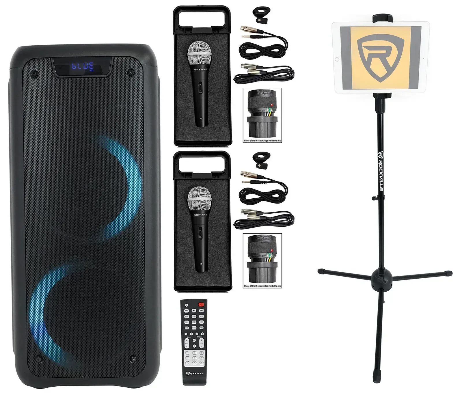 Портативная акустическая система Rockville Rock Party 6 Black с аксессуарами