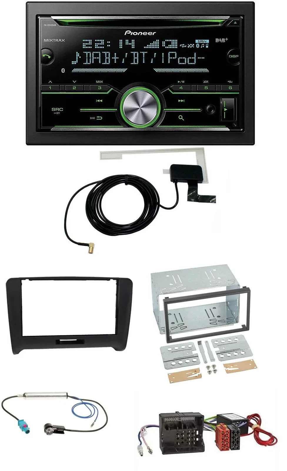 Автомагнитола для Audi TT Pioneer CD/USB/MP3, Bluetooth, 2 DIN, DAB