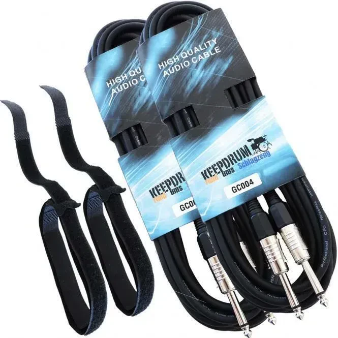 Инструментальный кабель keepdrum GC-004 Black 6 м (пара)