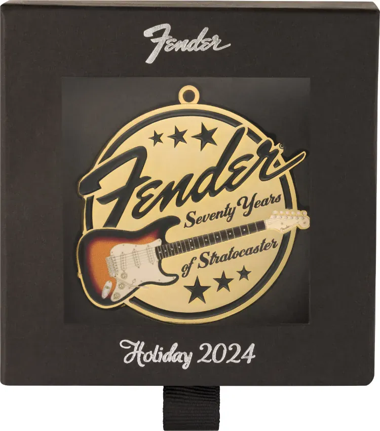 Ёлочная игрушка Fender Stratocaster 70th Anniversary Limited Addition Metal Ornament, 2024