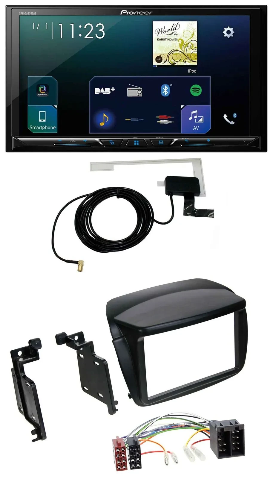 Pioneer 2DIN DAB USB MP3 Bluetooth Autoradio für Fiat Doblo ab 10 Opel Combo ab