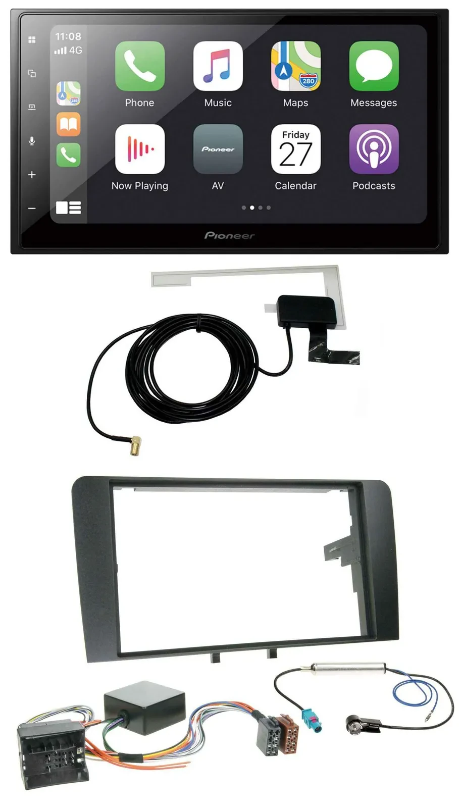 Pioneer USB MP3 2DIN Bluetooth DAB Autoradio für Audi A3 06-12 8P Infinity Aktiv