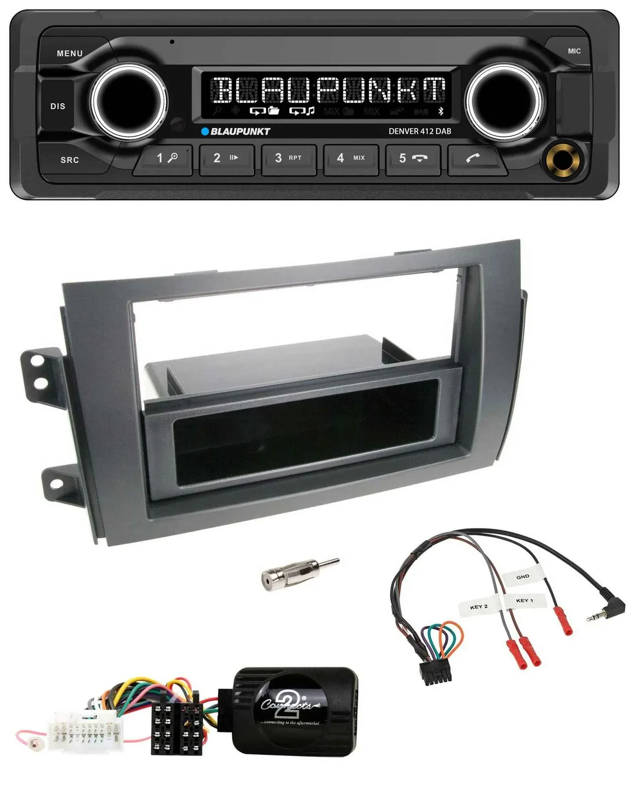 Blaupunkt Bluetooth DAB Lenkrad USB Autoradio für Fiat Sedici Suzuki SX4