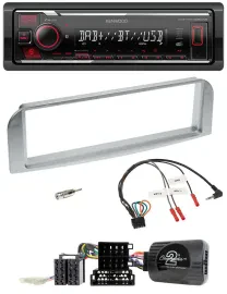 Kenwood Lenkrad Bluetooth USB DAB Autoradio für Alfa GT 147 2007-2010 silbergrau