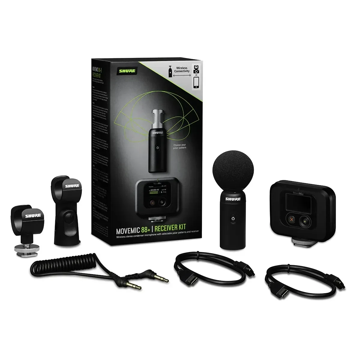 Shure MoveMic 88+ Receiver Wireless Stereo Microphone System #MV88+W-KIT-Z7