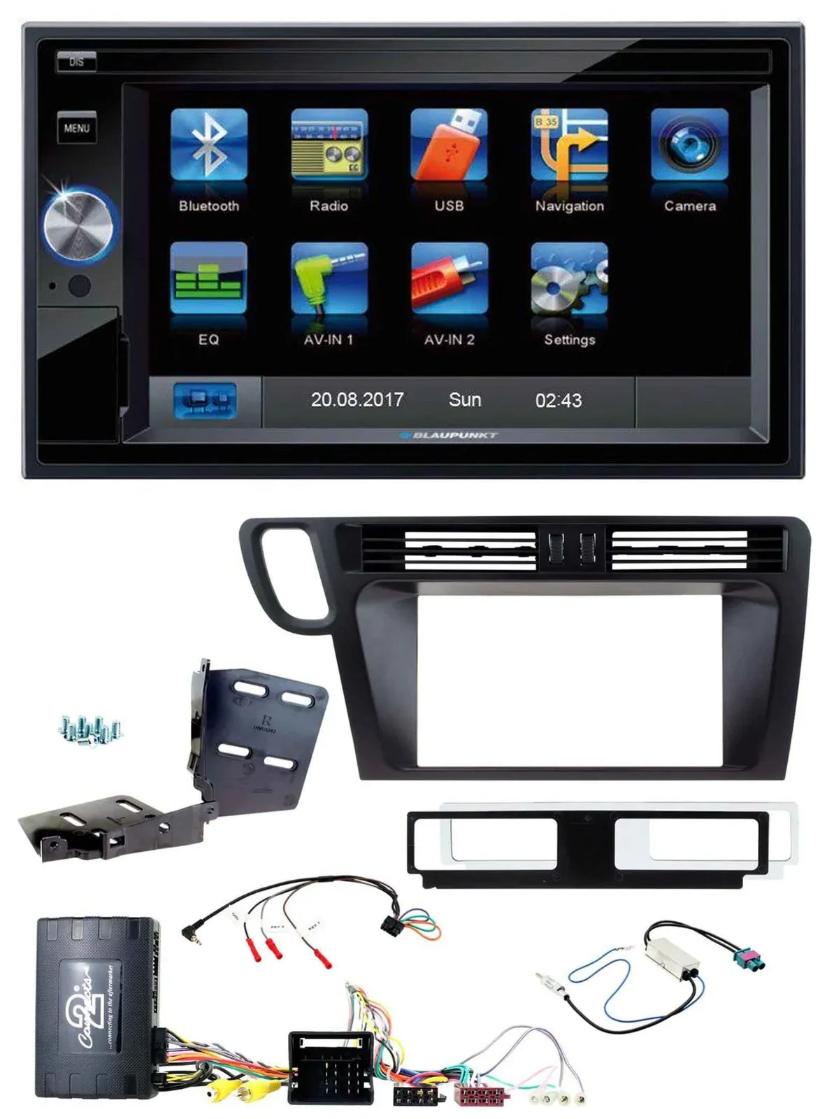 Blaupunkt SD USB TMC Bluetooth 2DIN Lenkrad Navigation für Audi Q5 Infoadapter A