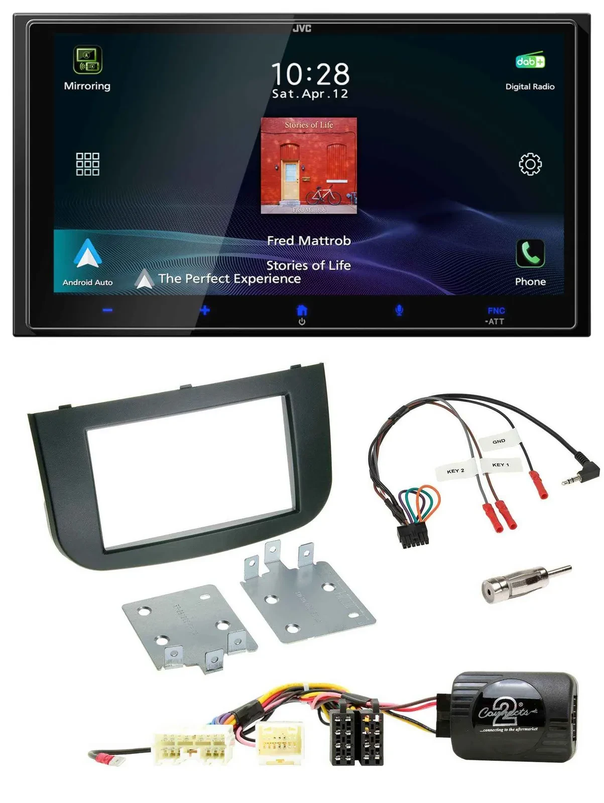 JVC USB Bluetooth 2DIN DAB Lenkrad Autoradio für Mitsubishi Colt 2008-2020