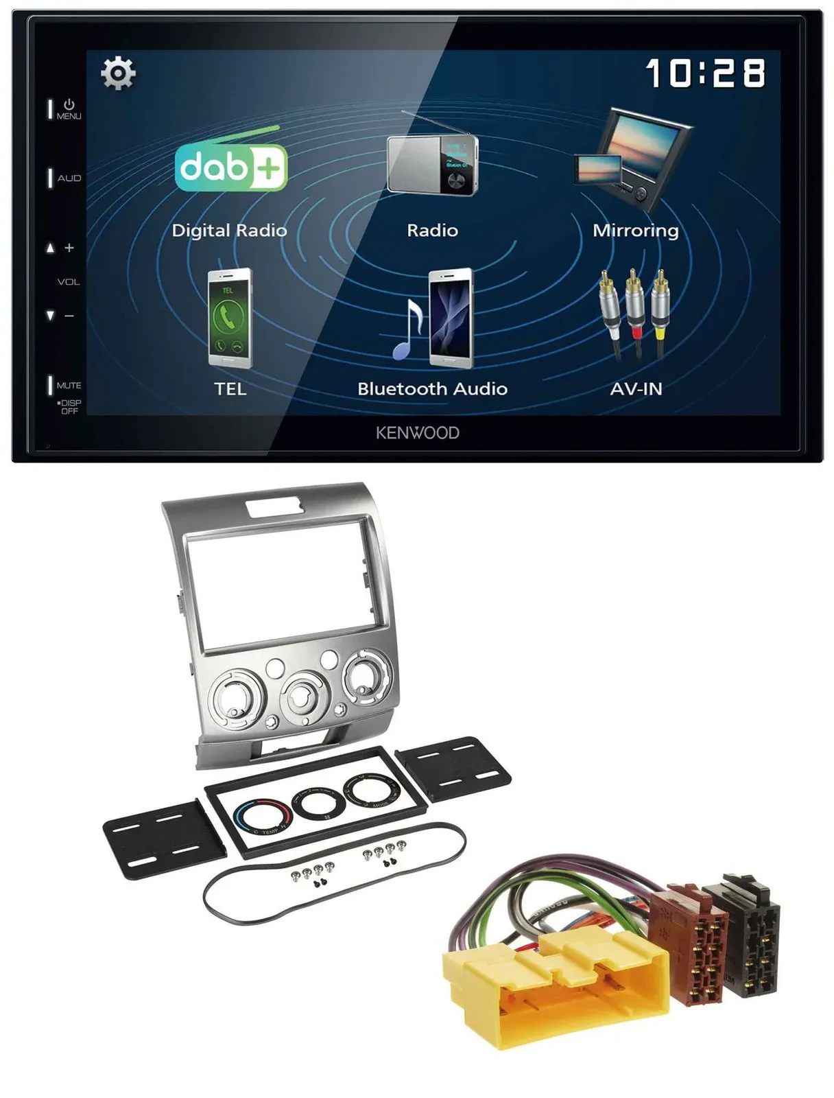 Автомагнитола для Ford Ranger (2007–2011) Kenwood 2-DIN, Bluetooth, USB, DAB, MP3