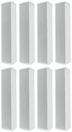 (8) Rockville WET ARRAY 5 WHITE Line Array Speakers For church/School/Auditorium